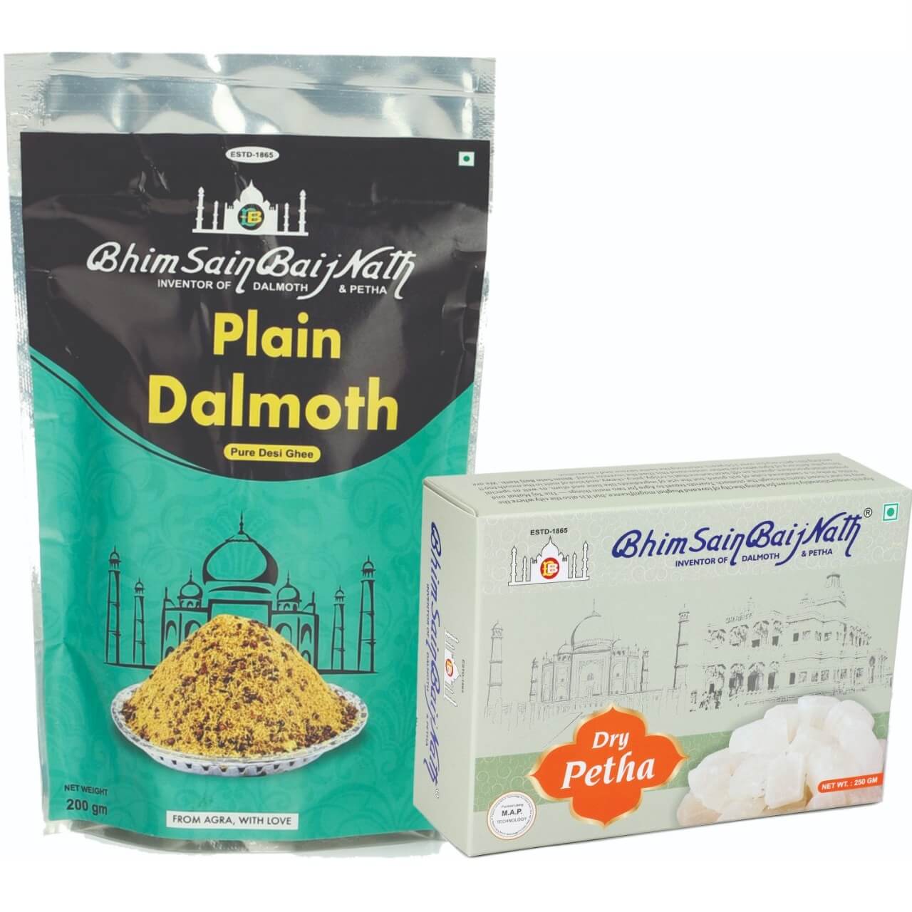 Plain Dalmoth(200gm) + Dry Petha (250gm) | (Combo Pack of 2)