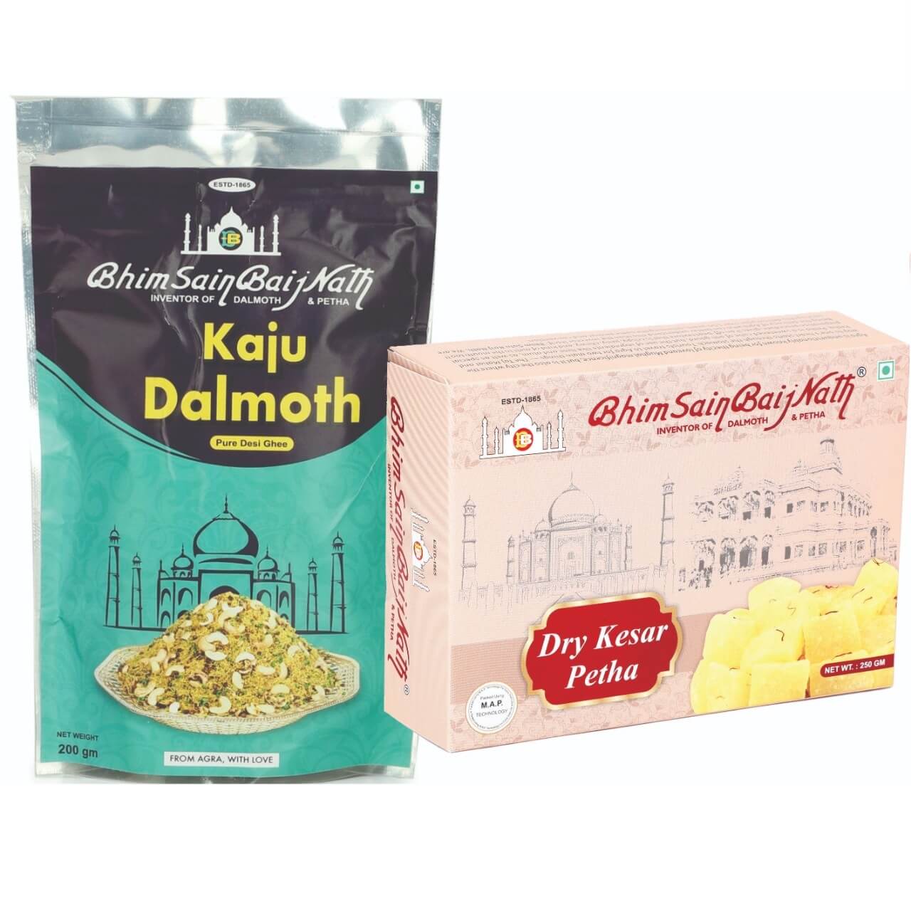Kaju Dalmoth (200gm) + Dry Kesar Petha (250gm) (Combo Pack of 2)